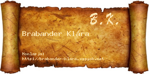 Brabander Klára névjegykártya